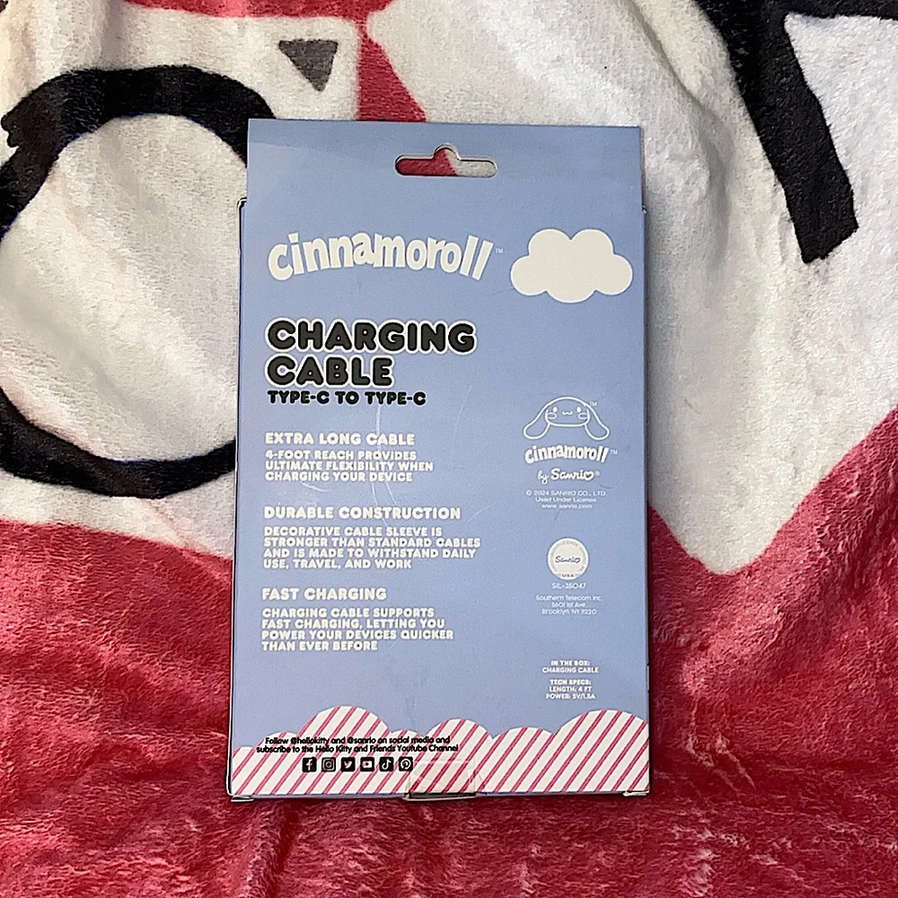 🎀 - Cinnamoroll - Charging Cable - Type C - 4 feet